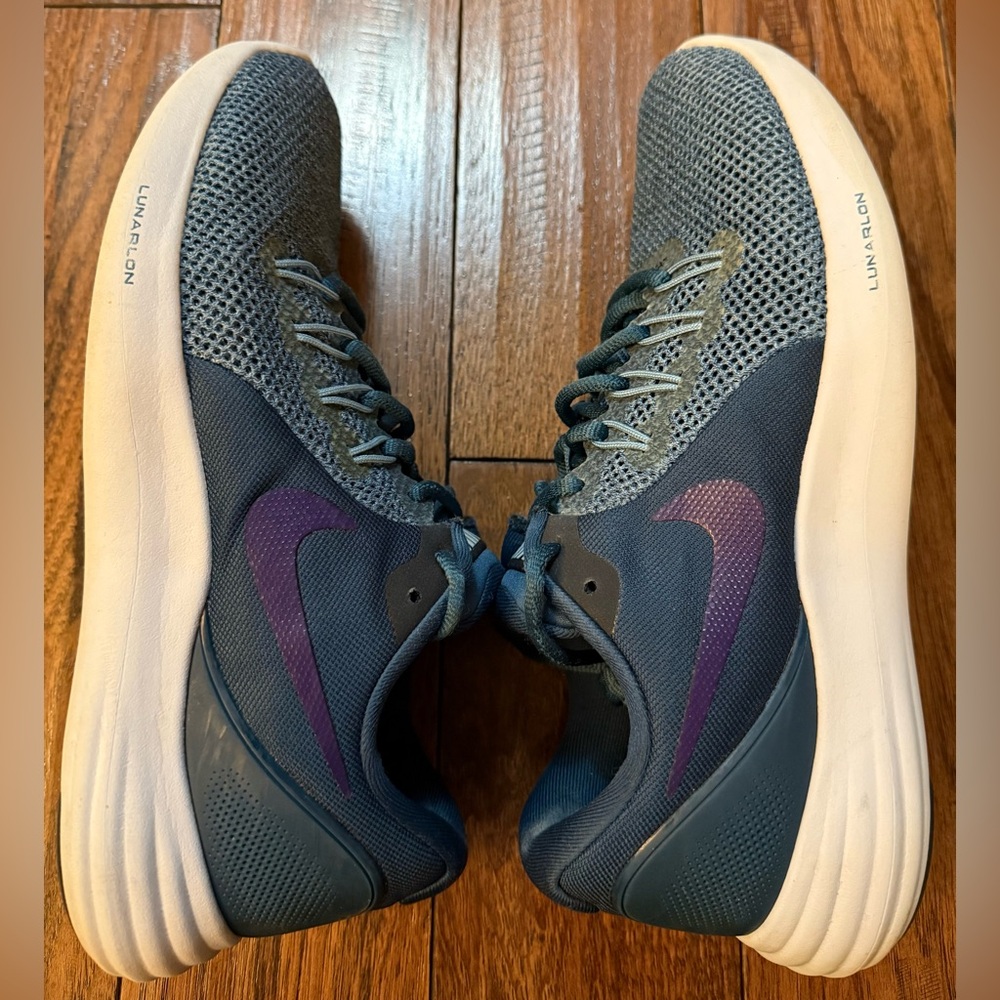 Nike Lunar‎ Apparent Women 9.5 Running Shoes 908998-400 Blue Sneakers Athletic